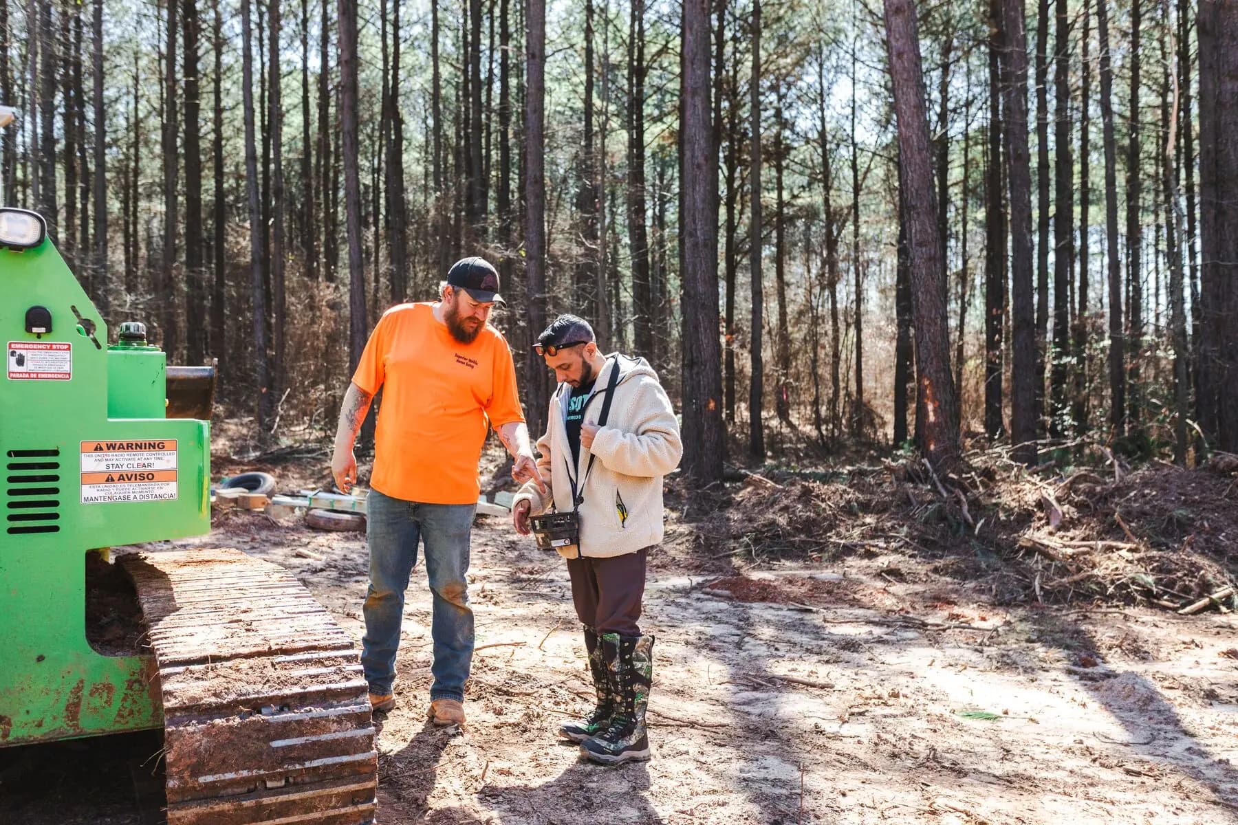 Crew coordinating site work.