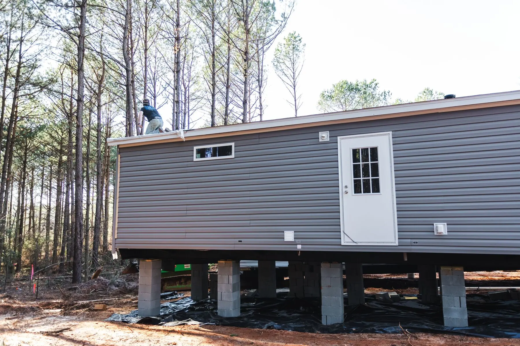 Double wide sections joined on site.