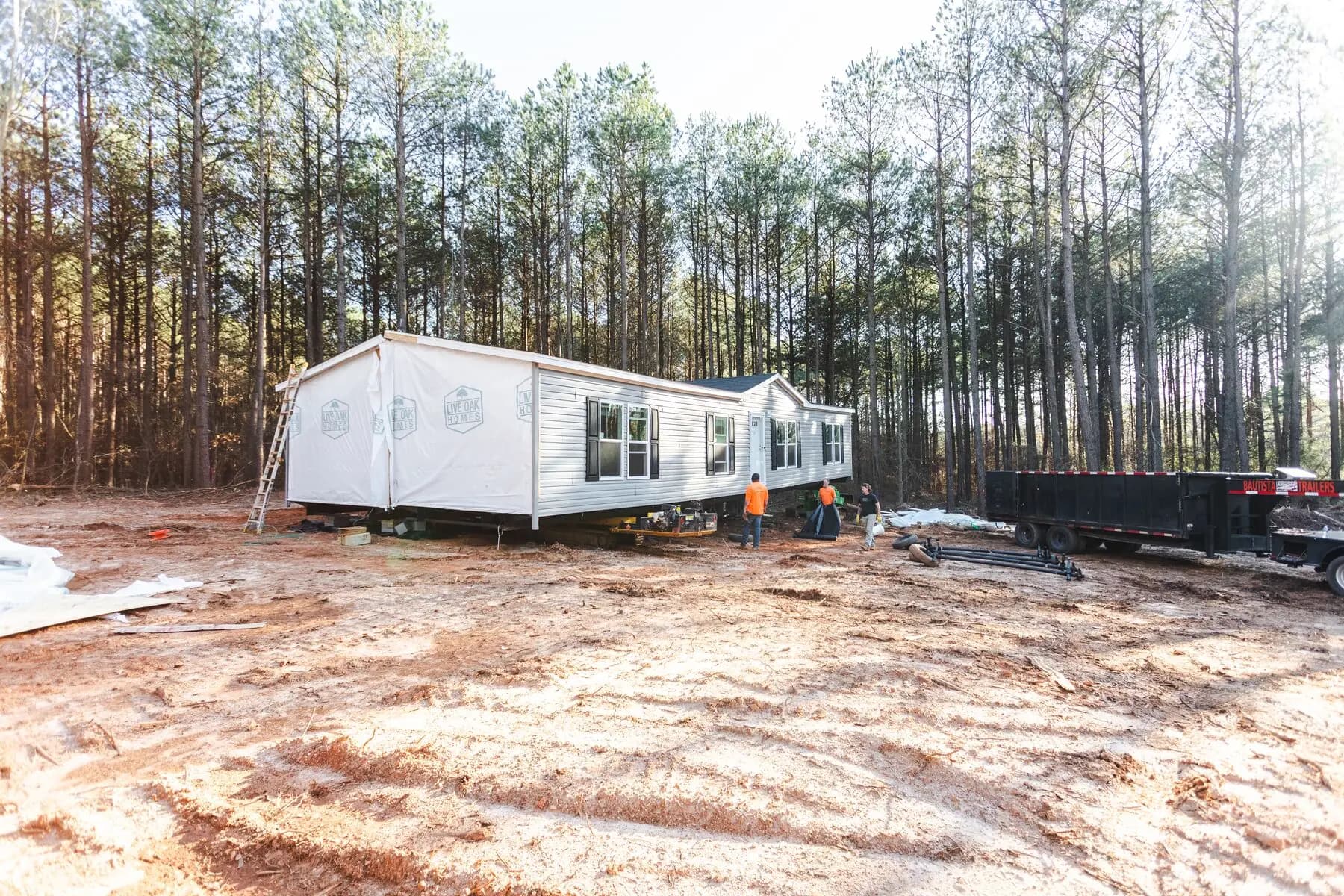 Manufactured home setup site complete.