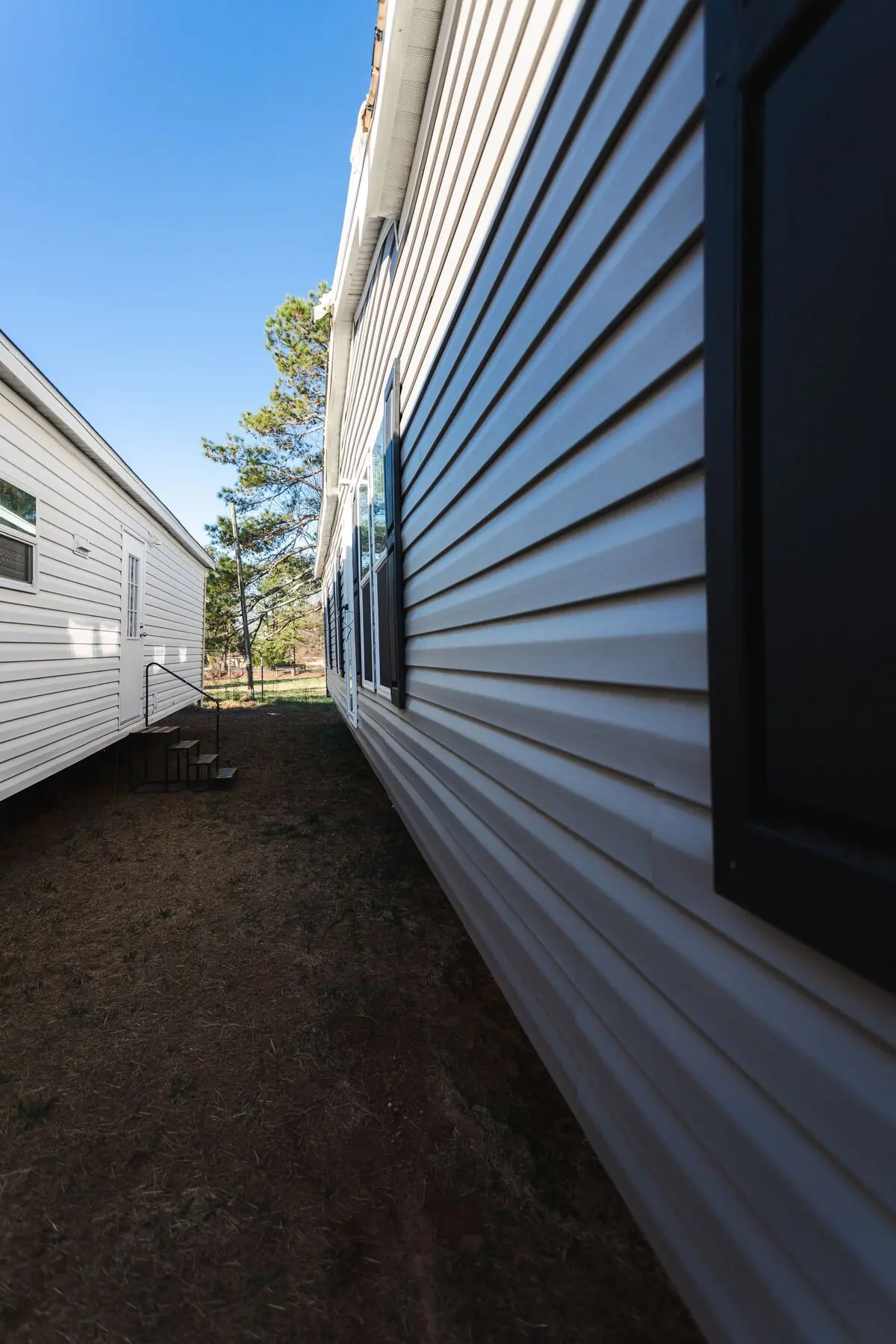 Manufactured home siding clearance.