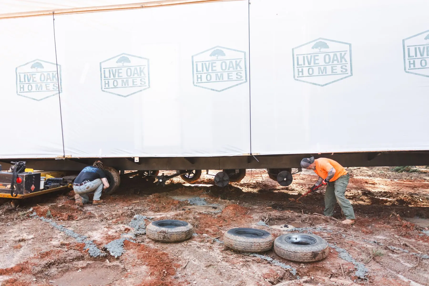 Mobile home wheel removal.