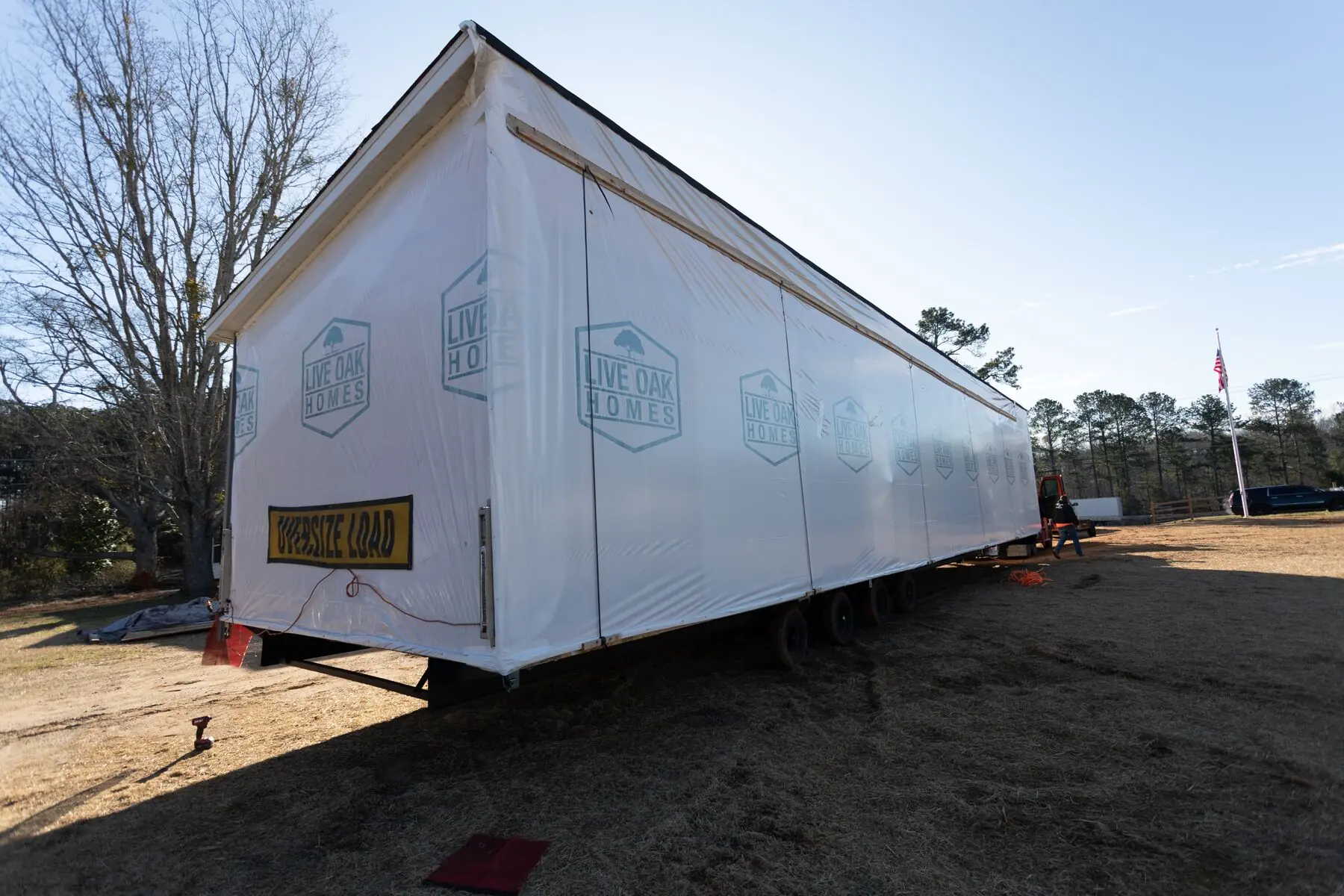 Wrapped home section road ready.